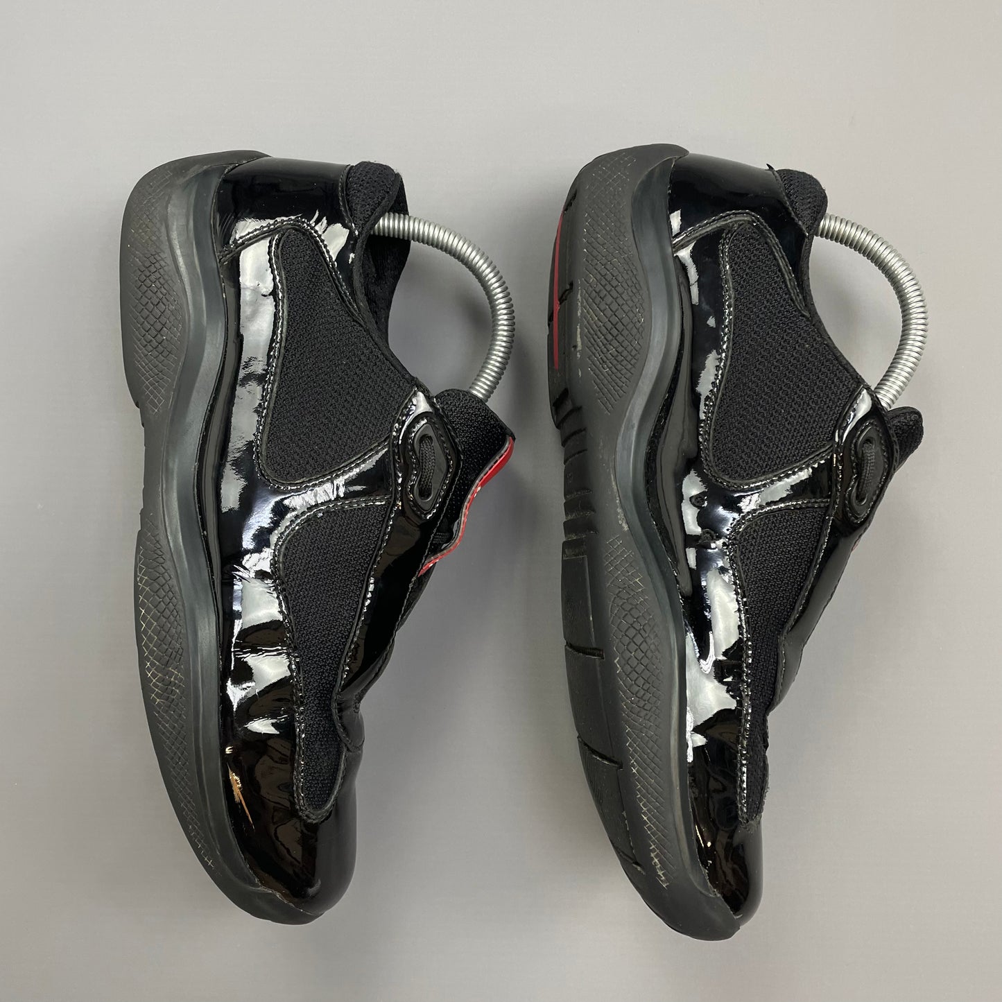 Prada Americas Cup Black Patent Leather Trainers