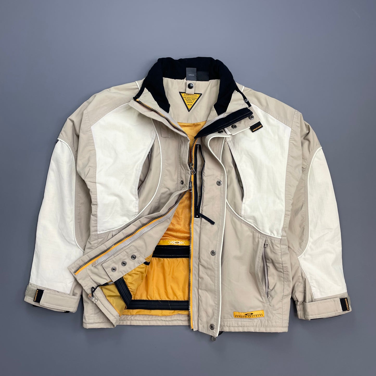 Oakley Software Beige & Cream 00s Multi-Pocket Technical Ski Jacket