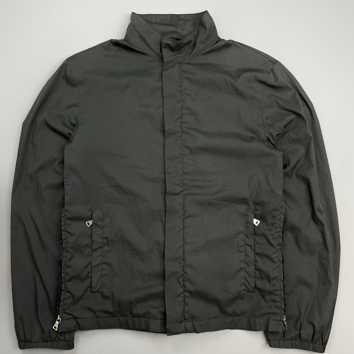 Prada Sport Grey 00s Hidden-Vent Concealed Hood Technical Jacket