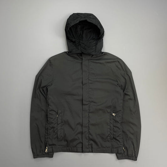 Prada Sport Grey 00s Hidden-Vent Concealed Hood Technical Jacket