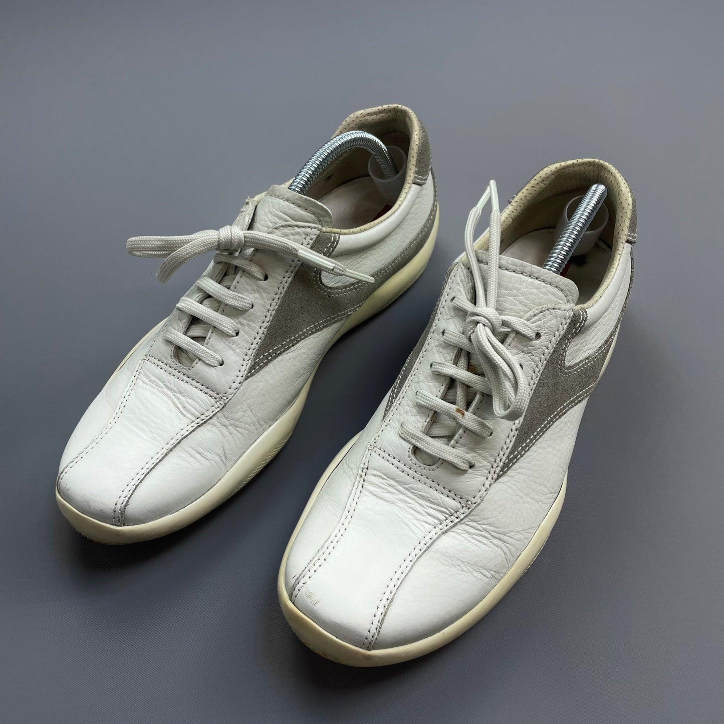 Prada Sport White & Grey 00s Leather & Suede Trainers