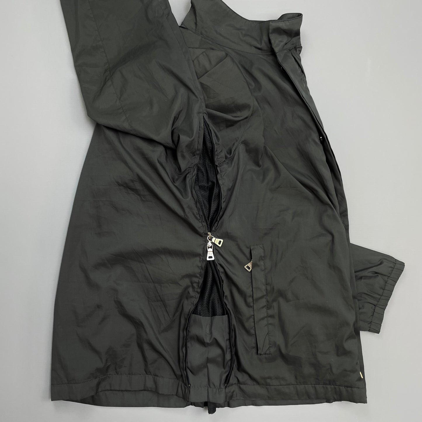Prada Sport Grey 00s Hidden-Vent Concealed Hood Technical Jacket