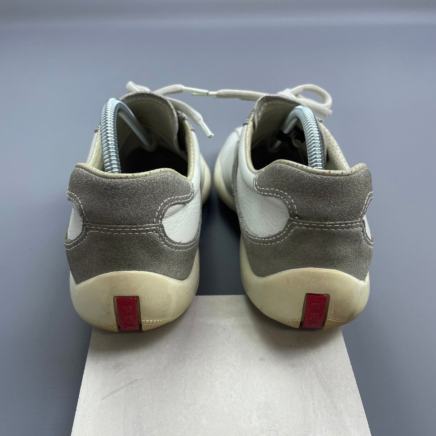 Prada Sport White & Grey 00s Leather & Suede Trainers