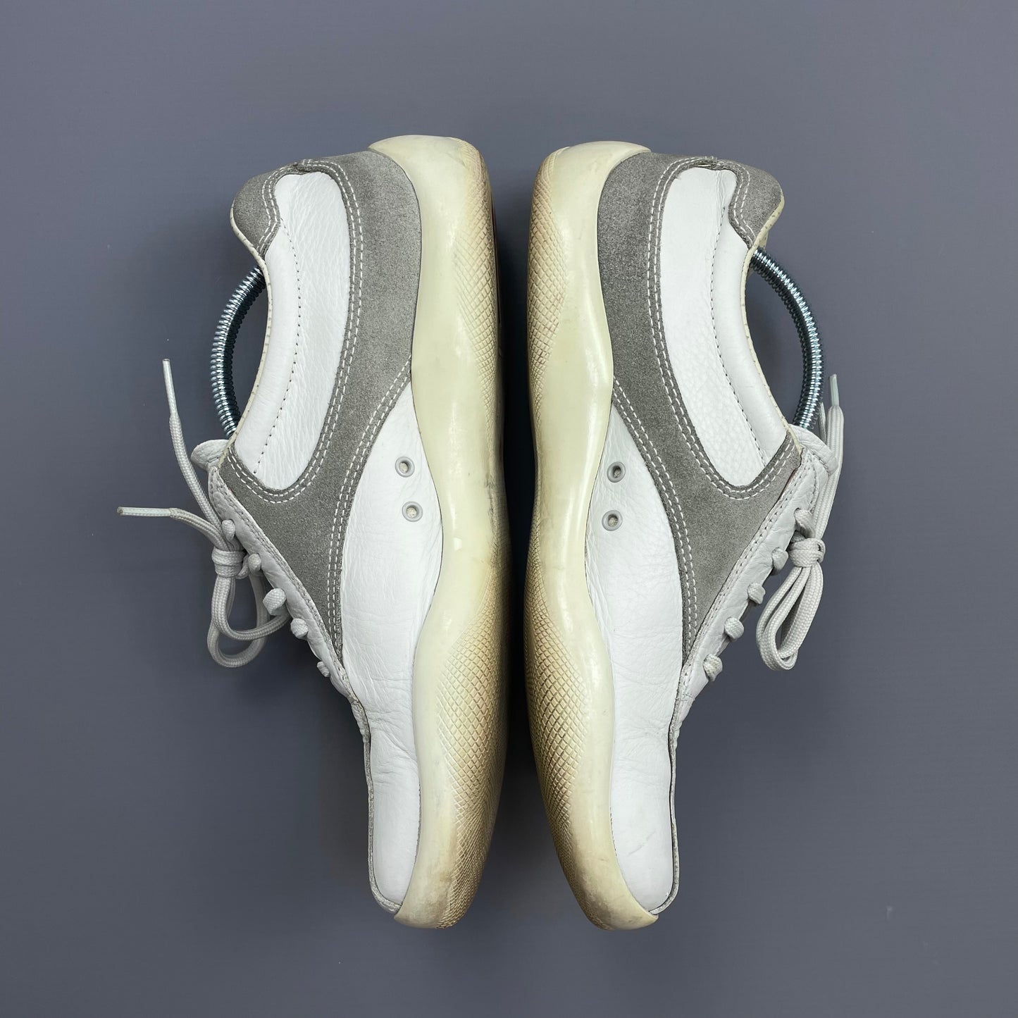 Prada Sport White & Grey 00s Leather & Suede Trainers