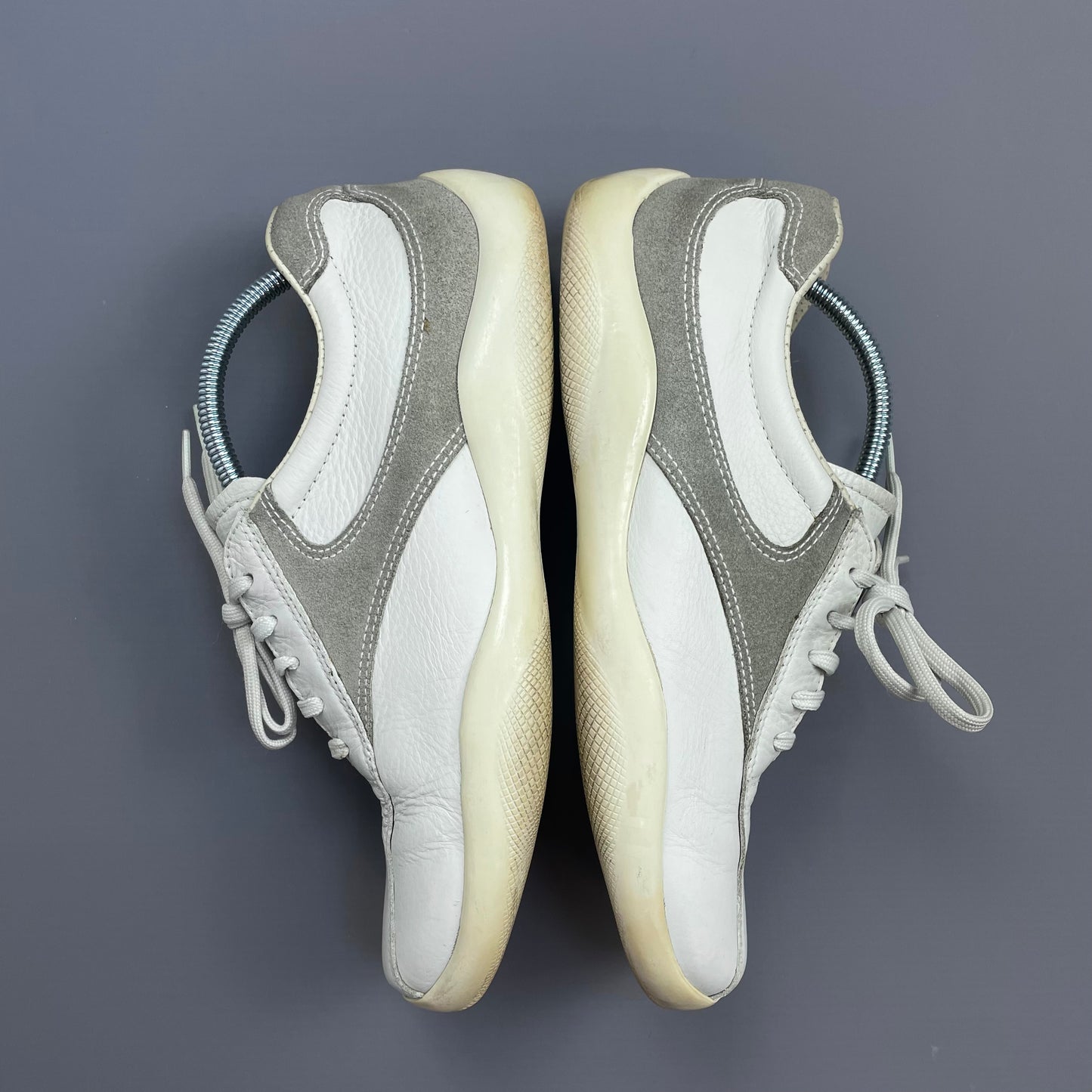 Prada Sport White & Grey 00s Leather & Suede Trainers