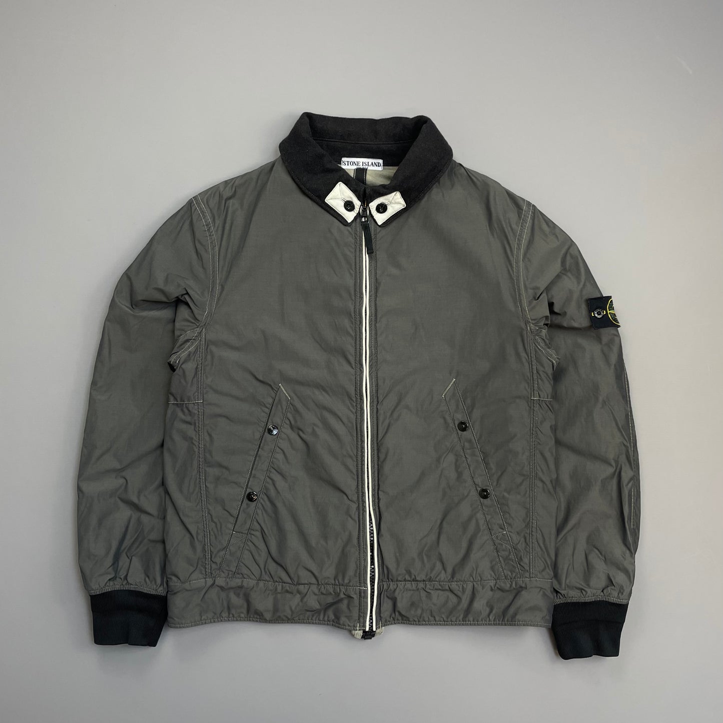 Stone Island Grey AW06 Coated Nylon-Cotton Lined Bomber Jacket