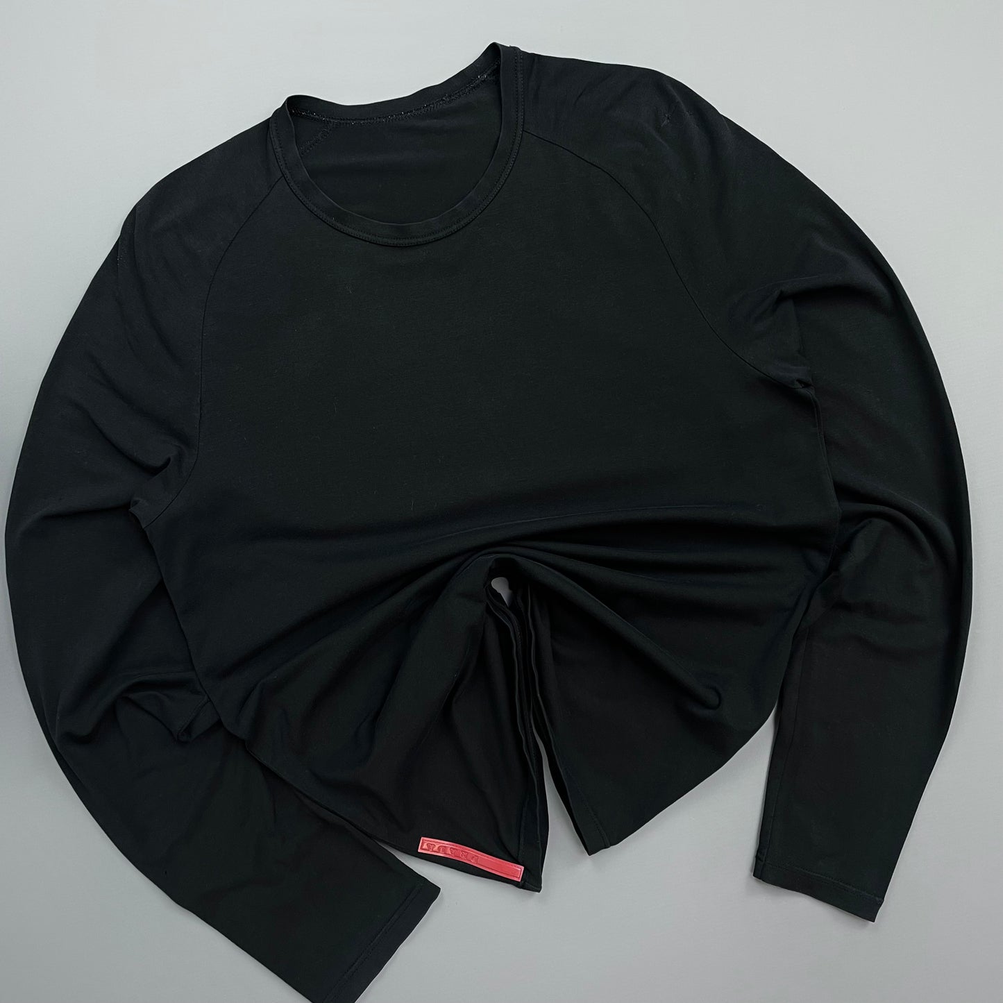 Prada Sport Black 00s Long Sleeve Rear Pocket Elastane T-Shirt