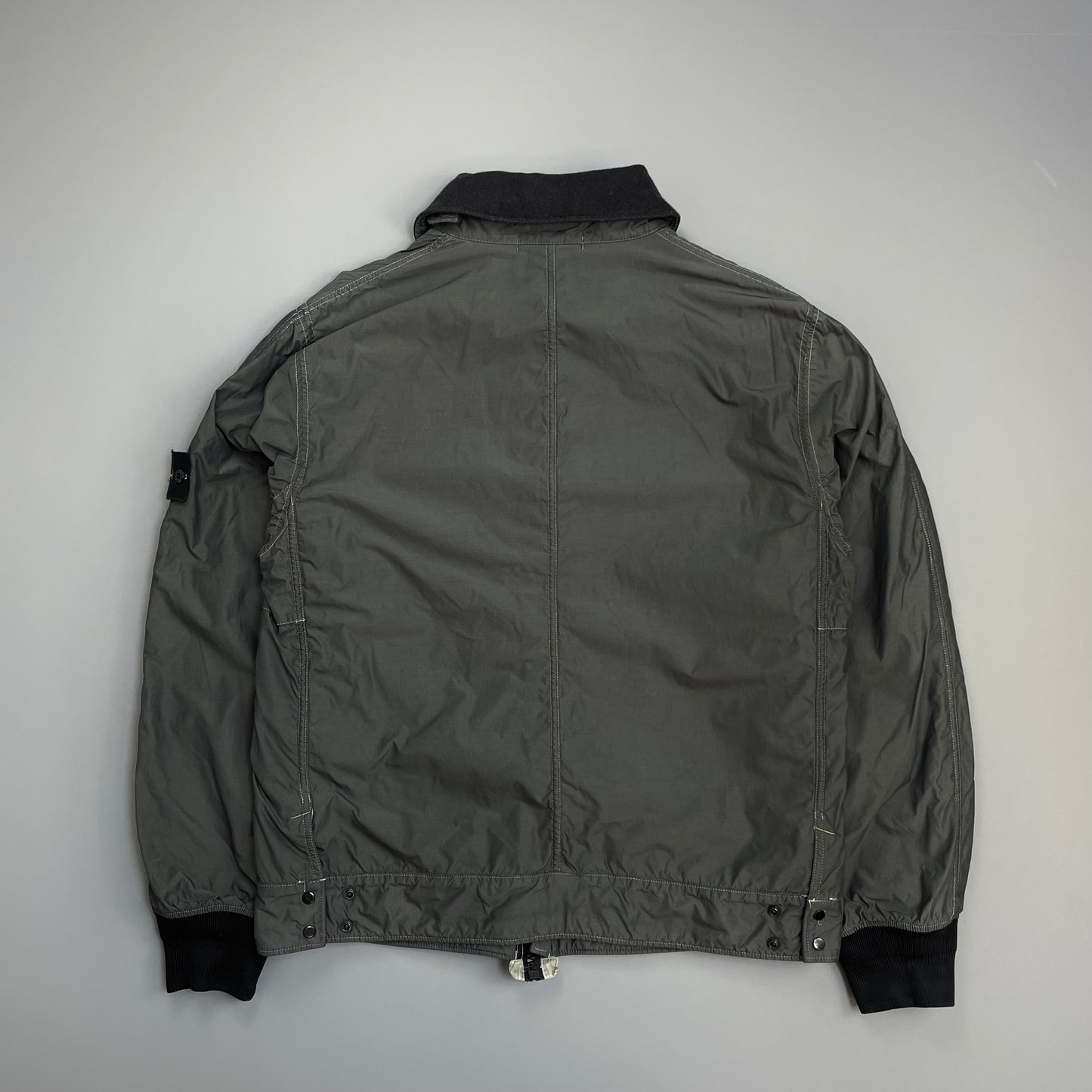 Stone Island Grey AW06 Coated Nylon-Cotton Lined Bomber Jacket