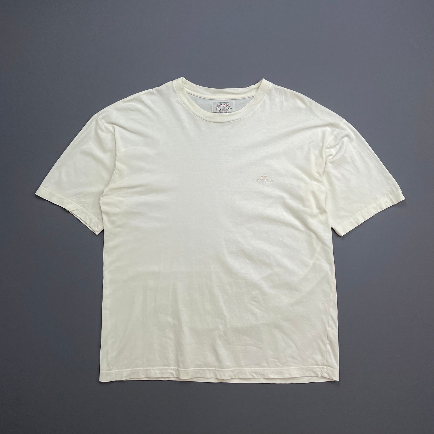 Armani Jeans Cream 90s Spellout Lightweight Oversized T-Shirt