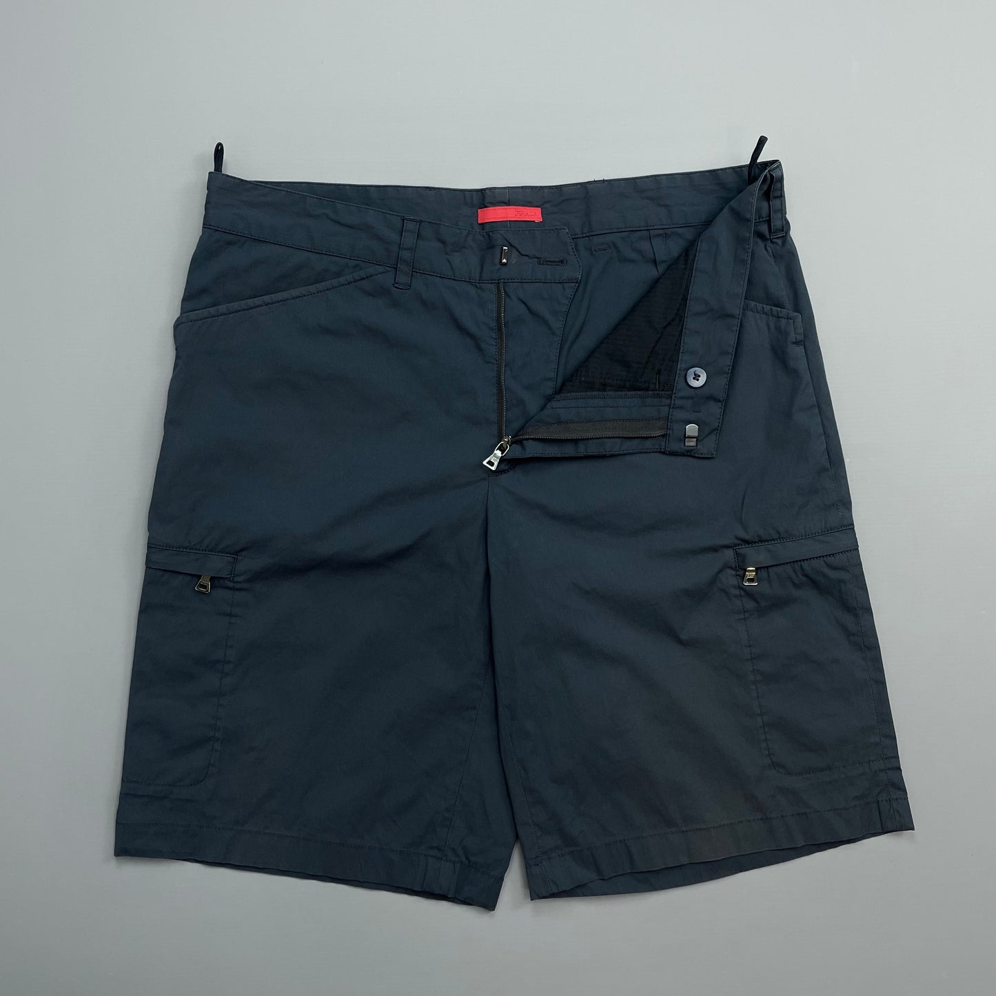 Prada Sport Navy 2008 Black Tab Cargo Shorts