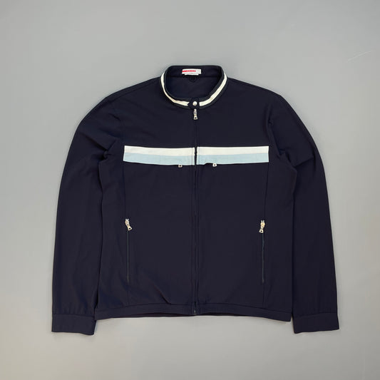 Prada Sport Navy Nylon Stripe Chest Panel Track Jacket