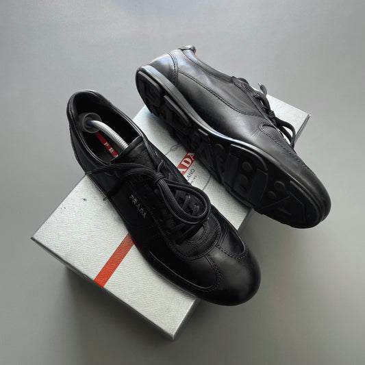 Prada Sport Black 2014 Leather Low Profile Trainers