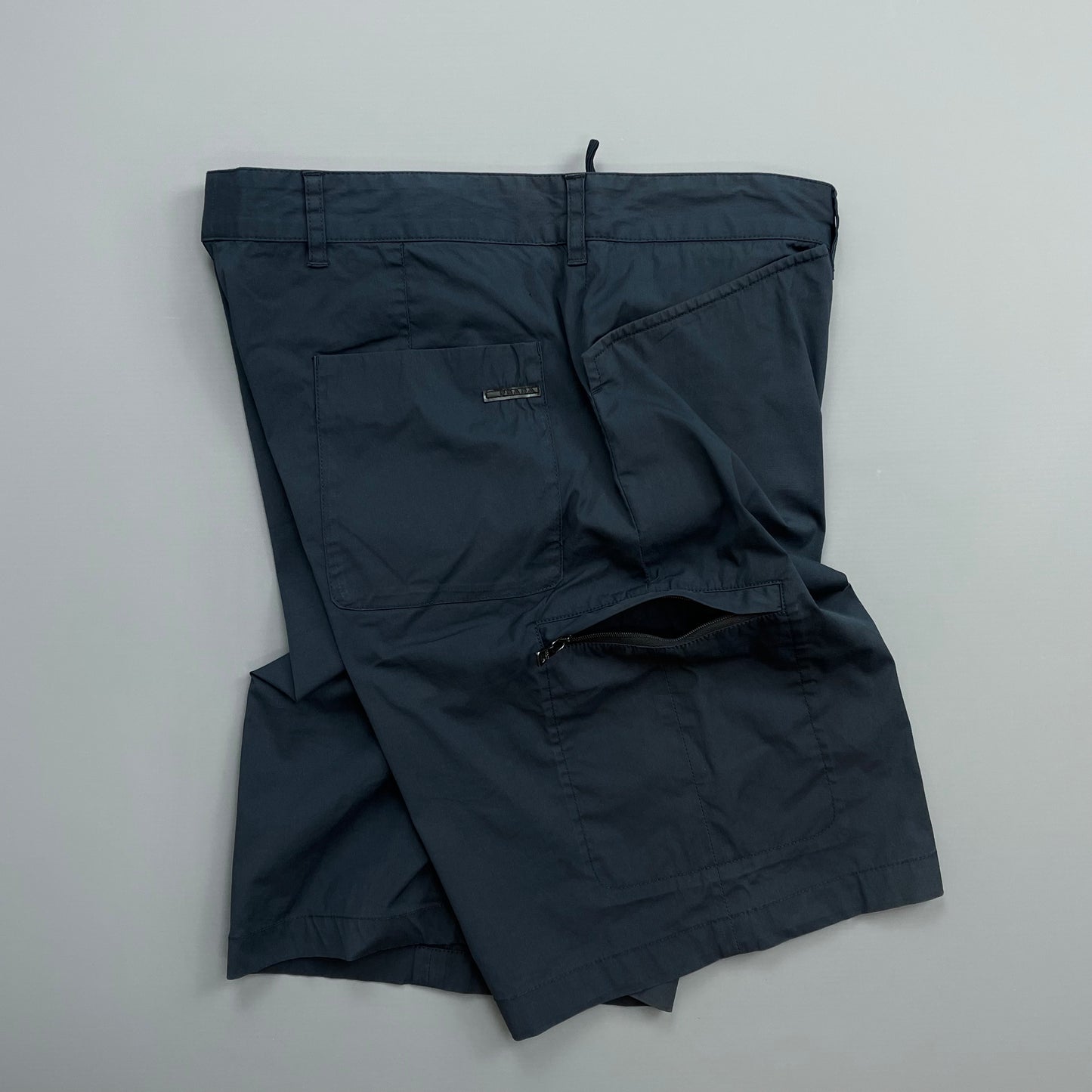 Prada Sport Navy 2008 Black Tab Cargo Shorts