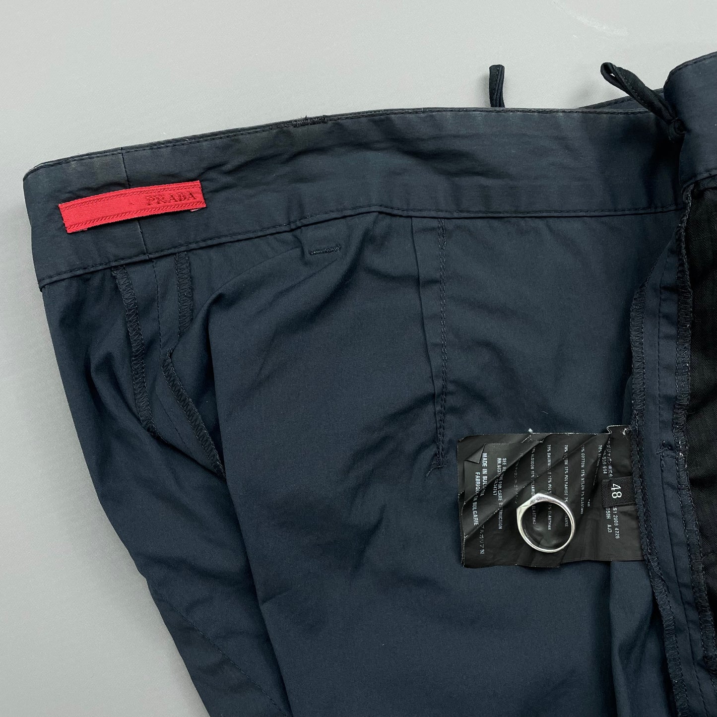 Prada Sport Navy 2008 Black Tab Cargo Shorts