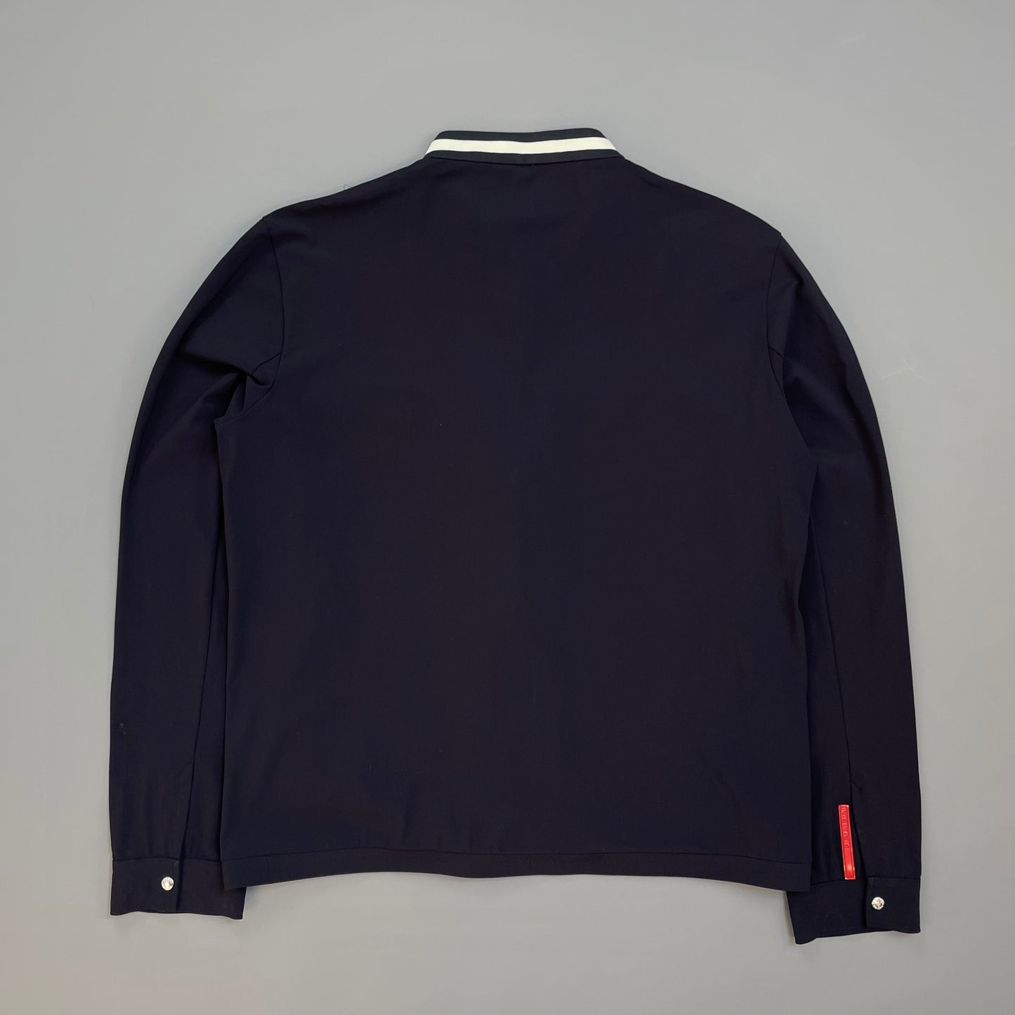 Prada Sport Navy Nylon Stripe Chest Panel Track Jacket