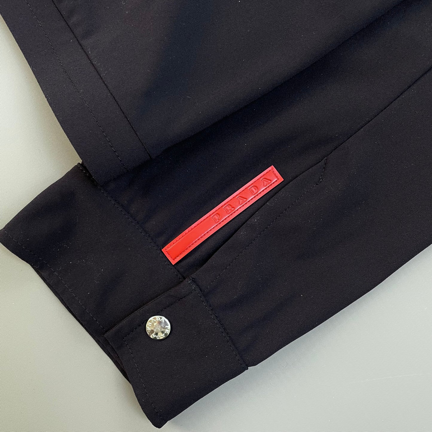 Prada Sport Navy Nylon Stripe Chest Panel Track Jacket