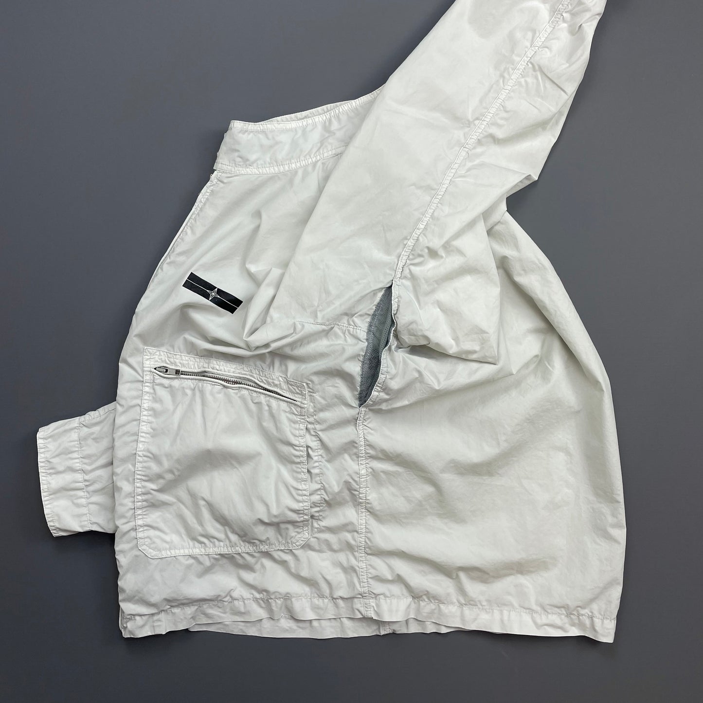 Stone Island Denims White SS07 Coated Cotton Lightweight Harrington Jacket