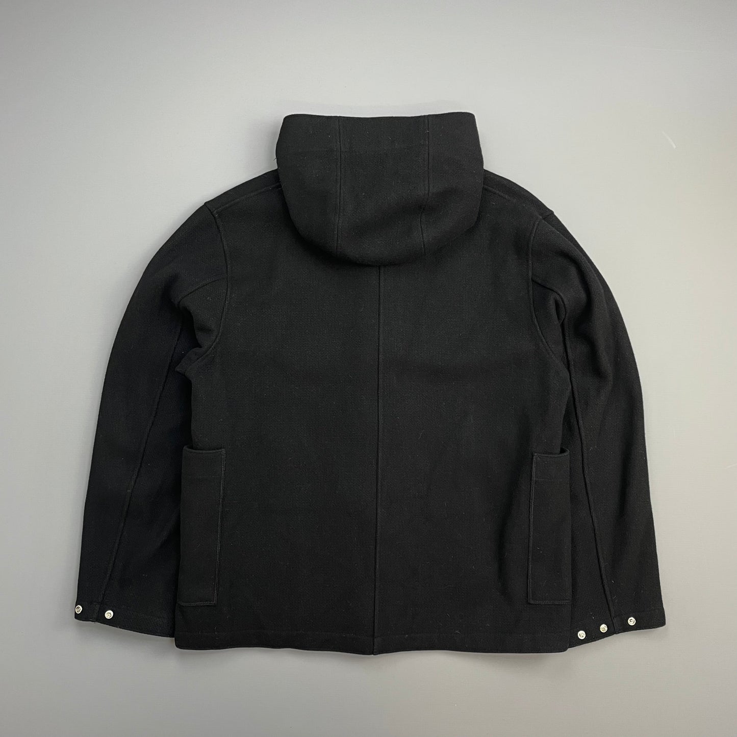 Stone Island Denims Black 00s Wool Hooded Parka Jacket