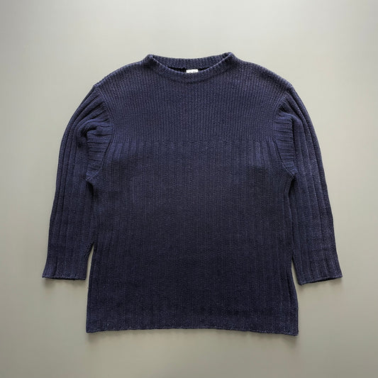 C.P. Company Navy SS95 Silk-Blend Fishermans Knit Jumper