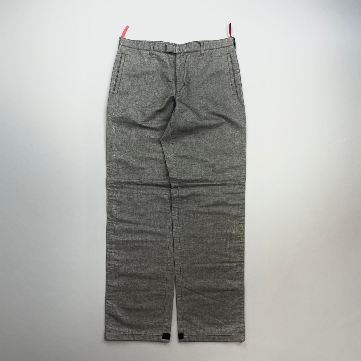 Prada Sport Grey 00s Canvas Cotton Straight Leg Trousers