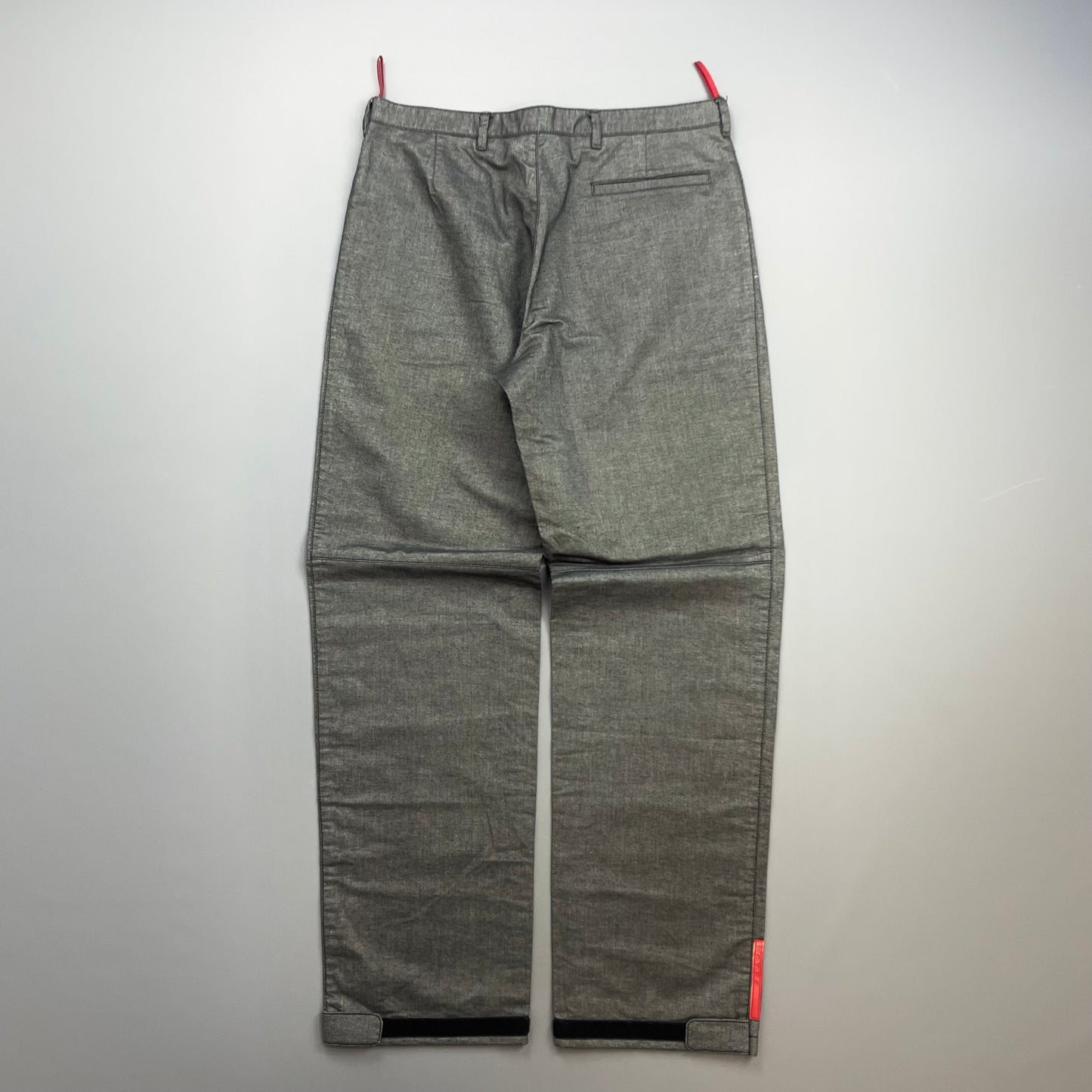 Prada Sport Grey 00s Canvas Cotton Straight Leg Trousers