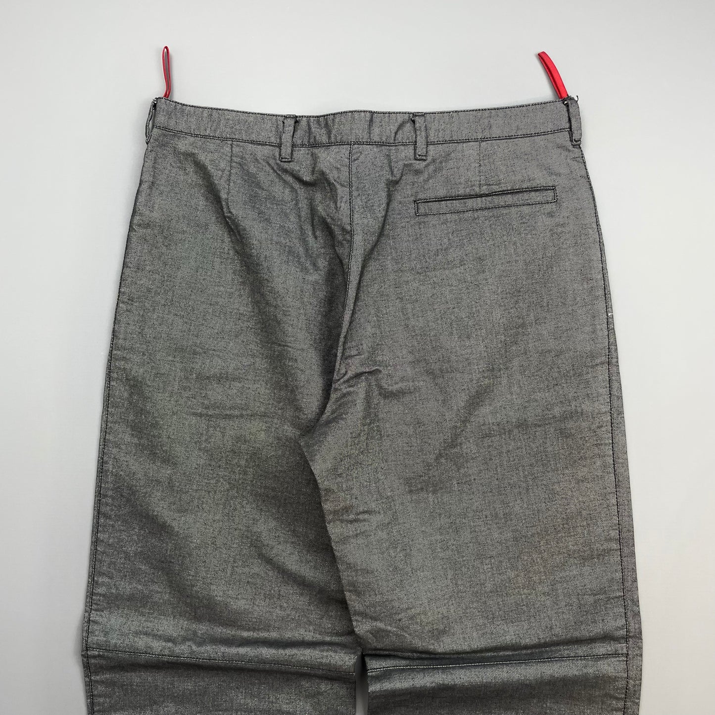 Prada Sport Grey 00s Canvas Cotton Straight Leg Trousers
