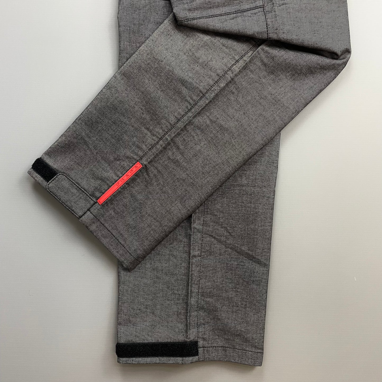 Prada Sport Grey 00s Canvas Cotton Straight Leg Trousers