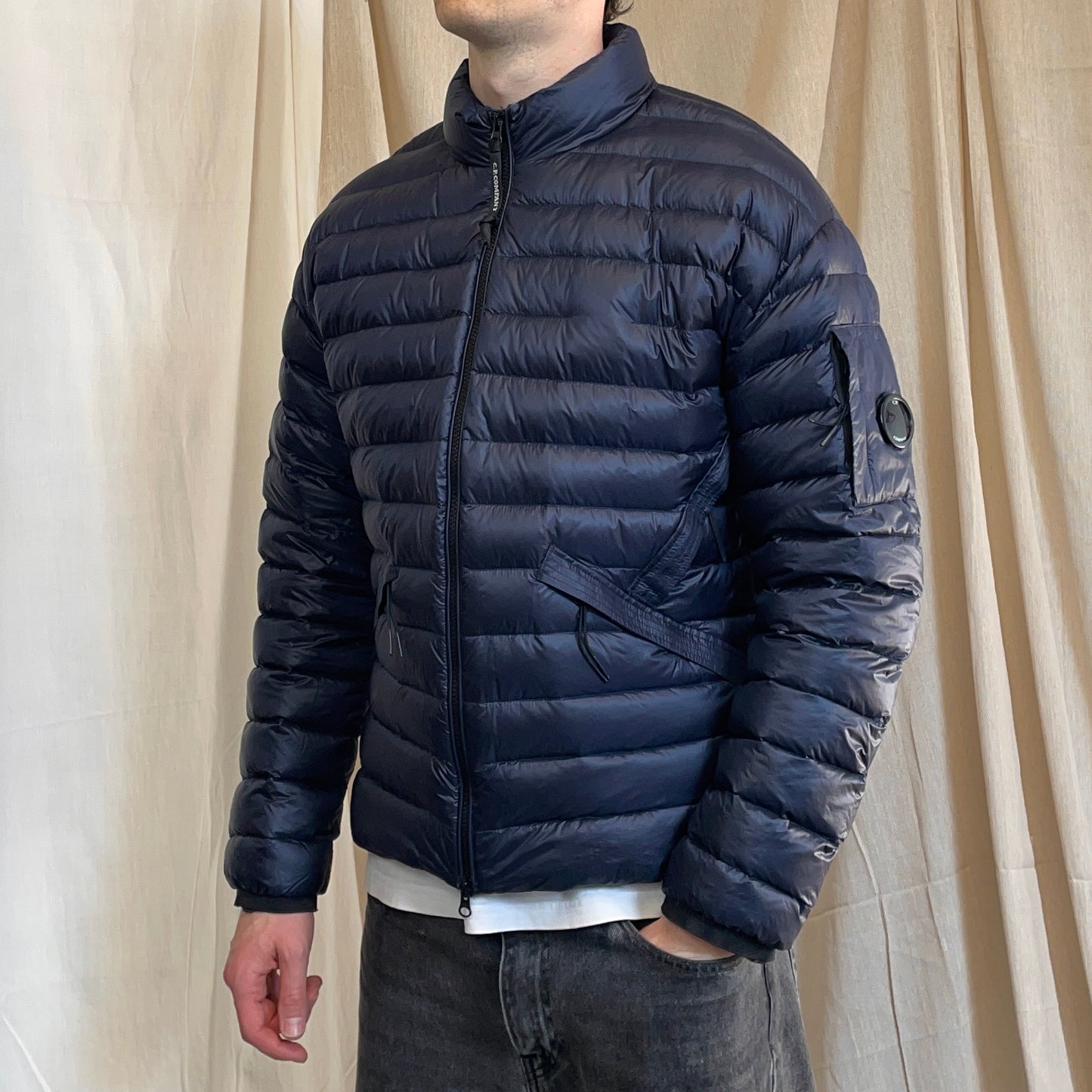 C.P. Company Navy DD Shell Lightweight Technical Lens Puffer Jacket