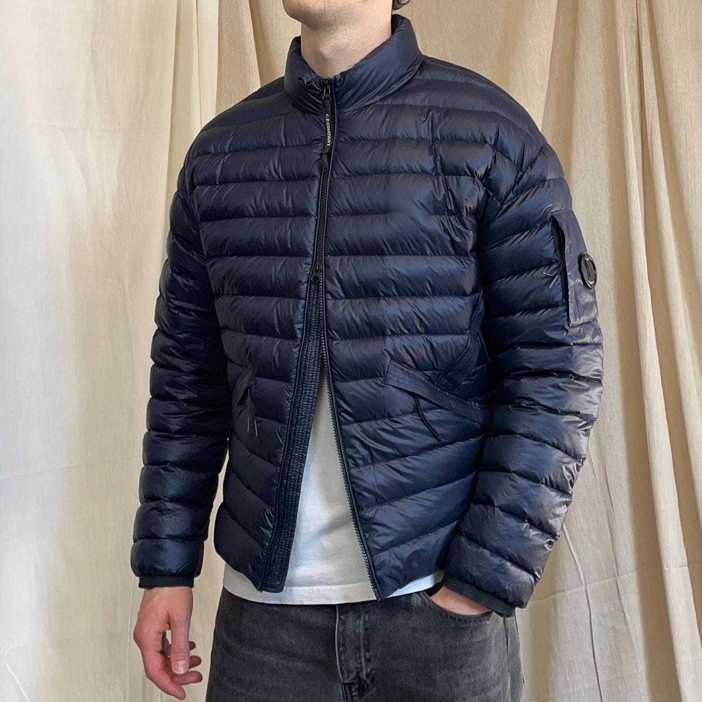 C.P. Company Navy DD Shell Lightweight Technical Lens Puffer Jacket