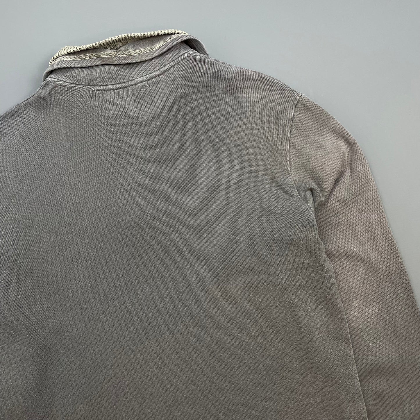 Stone Island Grey AW00 Dual Knit Collar Button-Up Jumper