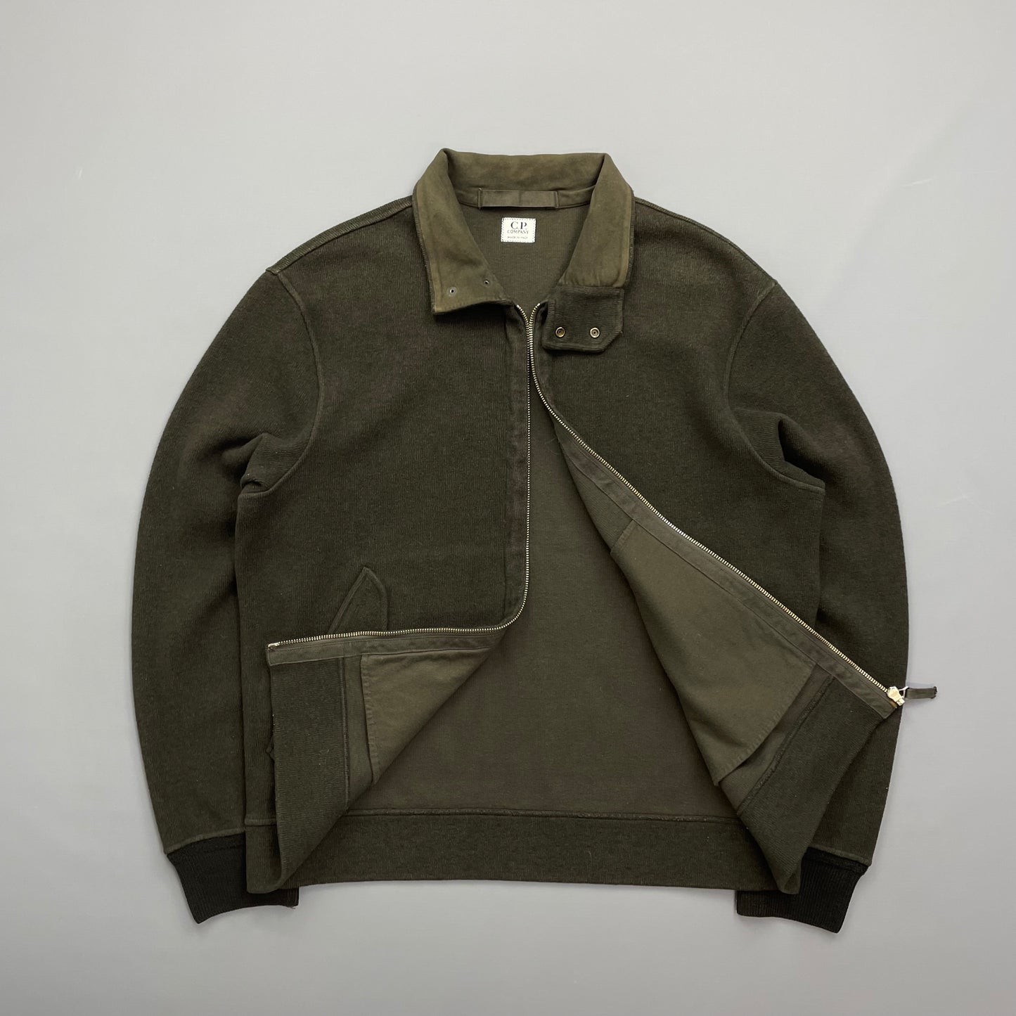C.P. Company Khaki AW03 Cotton-Wool Zip-Through Jacket