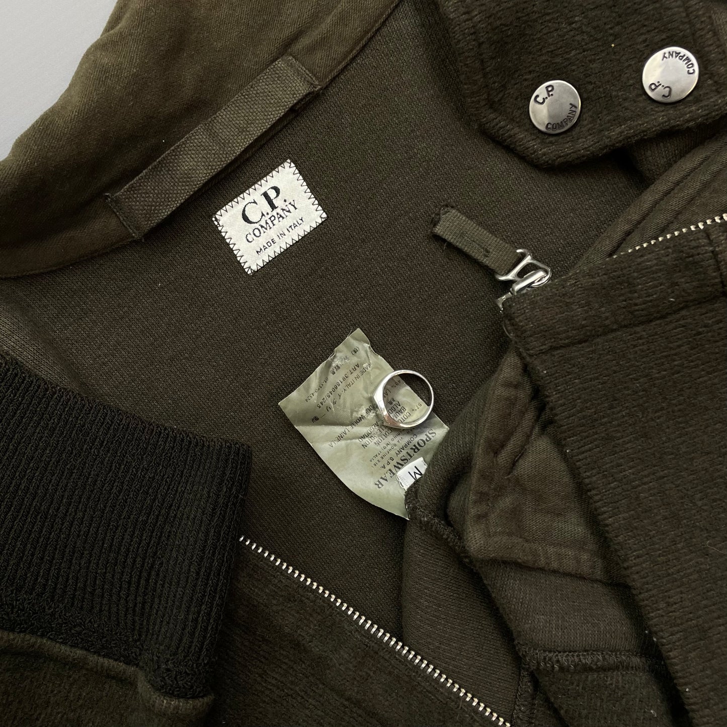 C.P. Company Khaki AW03 Cotton-Wool Zip-Through Jacket