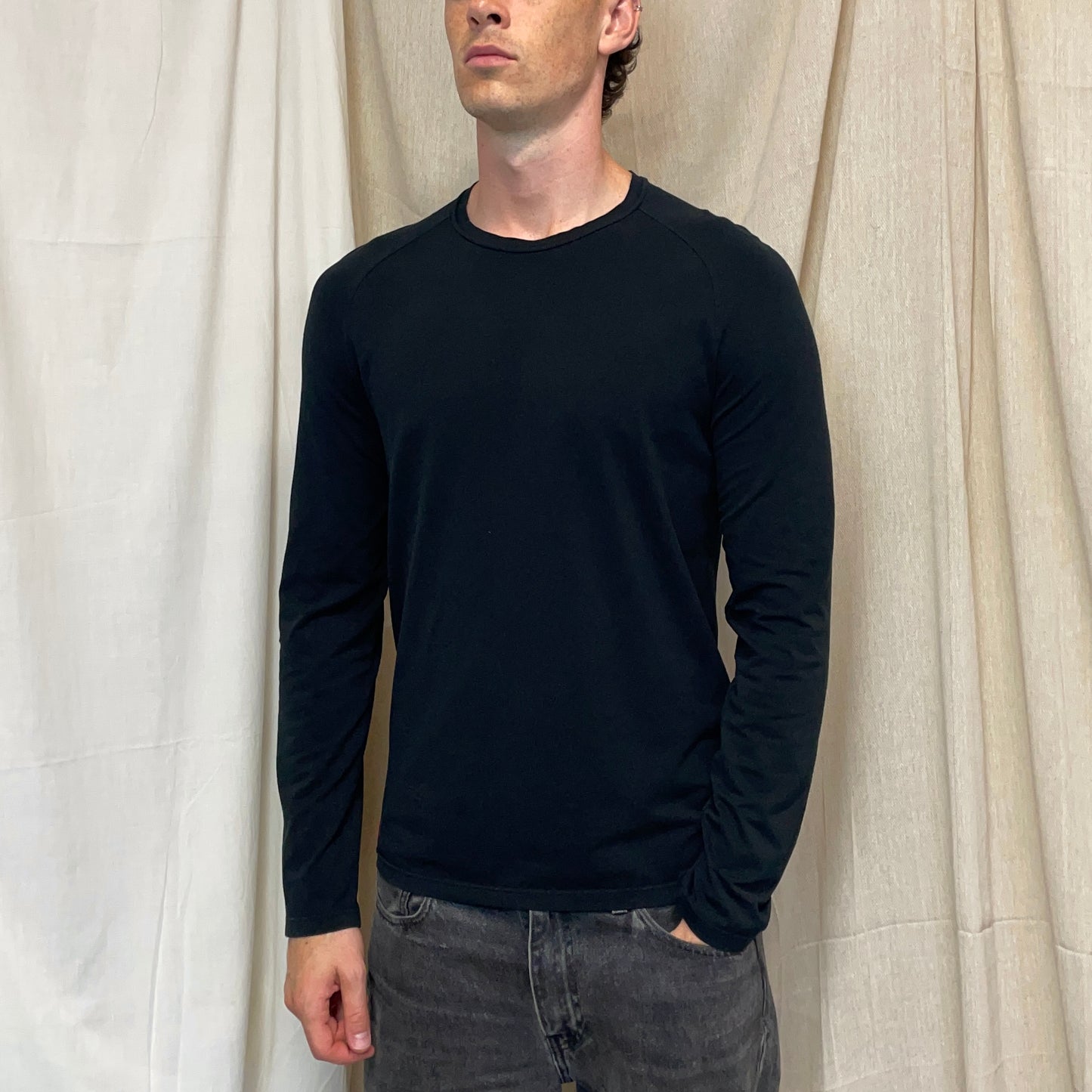 Prada Sport Black 00s Long Sleeve Rear Pocket Elastane T-Shirt