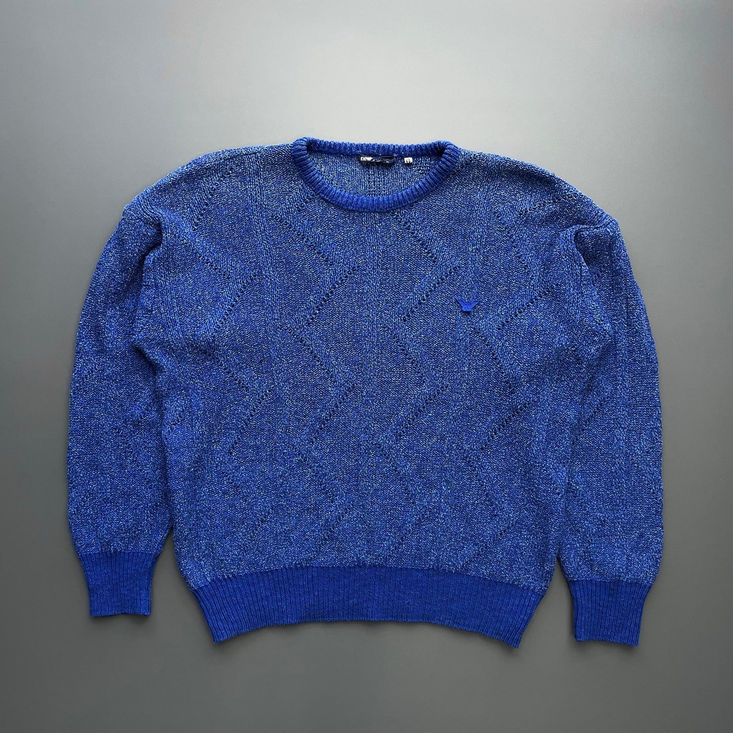 Emporio Armani Blue Knit Crewneck Jumper