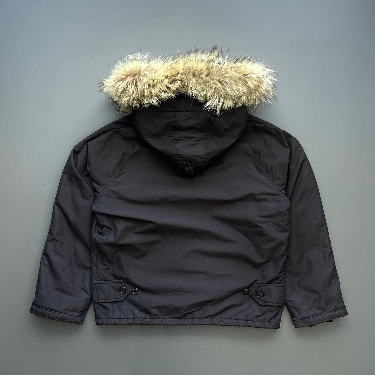 Spiewak & Sons 80s Golden Fleece Black Fur Hood Padded N-2B Flight Bomber Jacket
