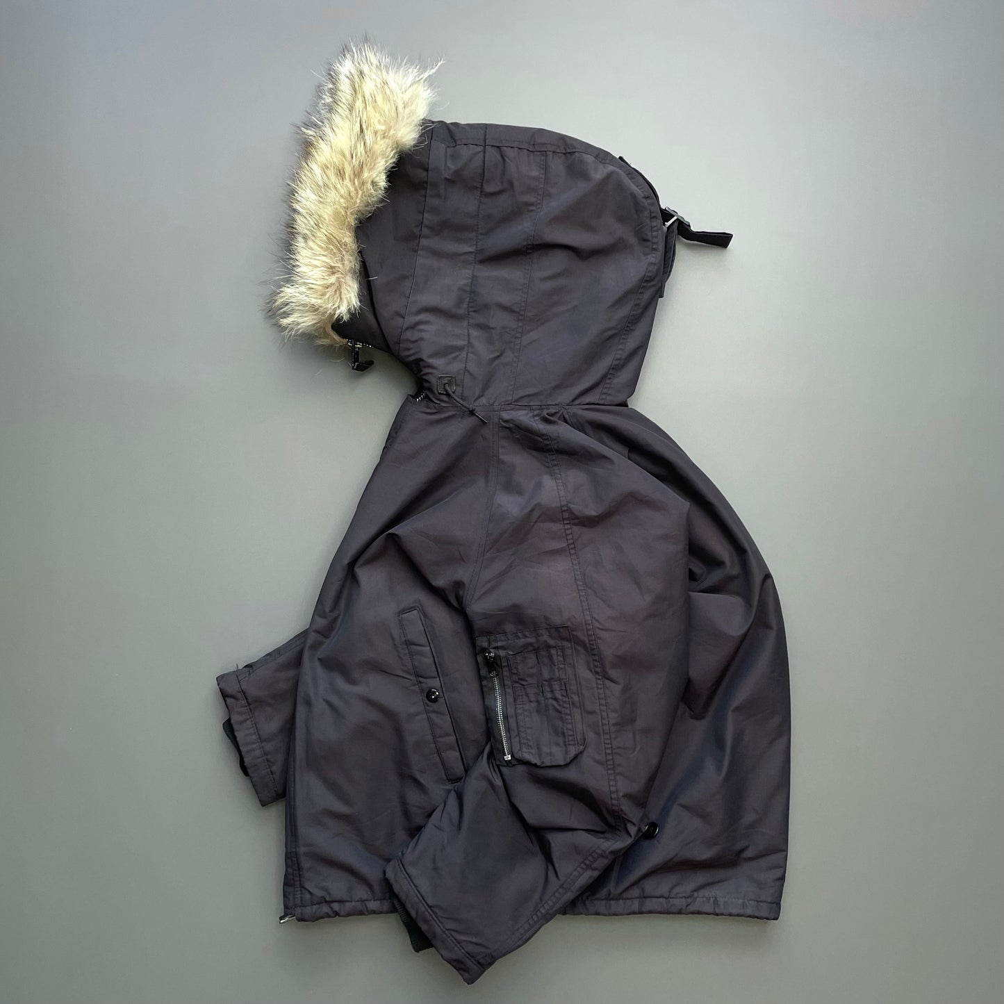 Spiewak & Sons 80s Golden Fleece Black Fur Hood Padded N-2B Flight Bomber Jacket