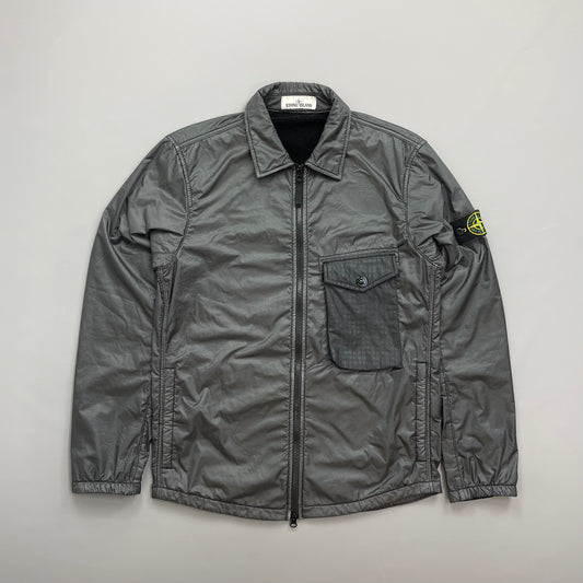 Stone Island Grey AW20 Nylon Lamy Flock Overshirt Jacket