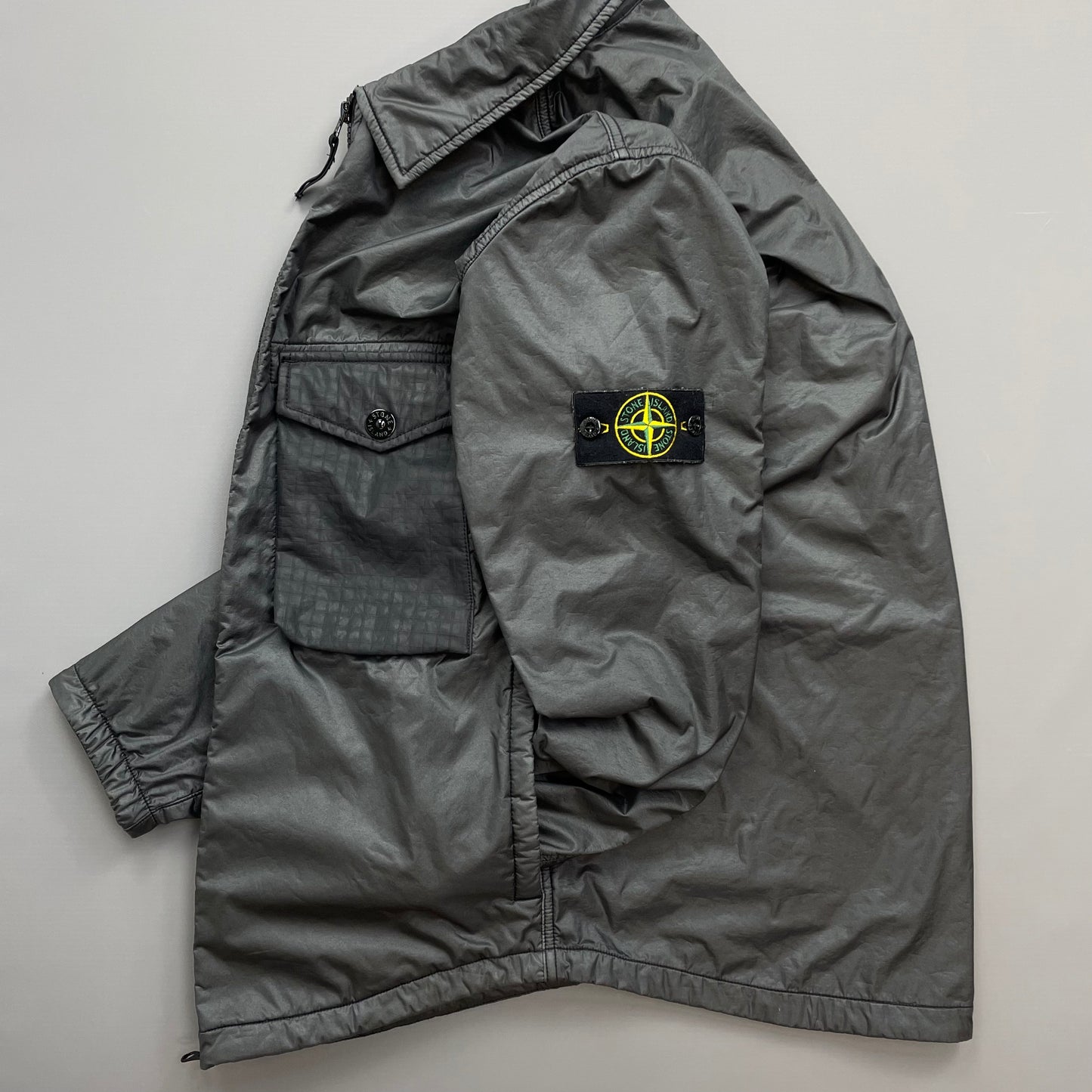 Stone Island Grey AW20 Nylon Lamy Flock Overshirt Jacket