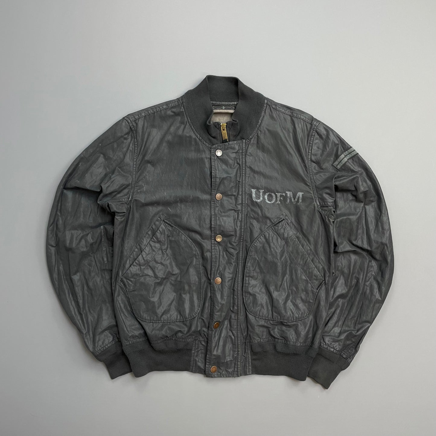 Stone Island Denims Grey SS08 Metal & Nylon Bomber Jacket