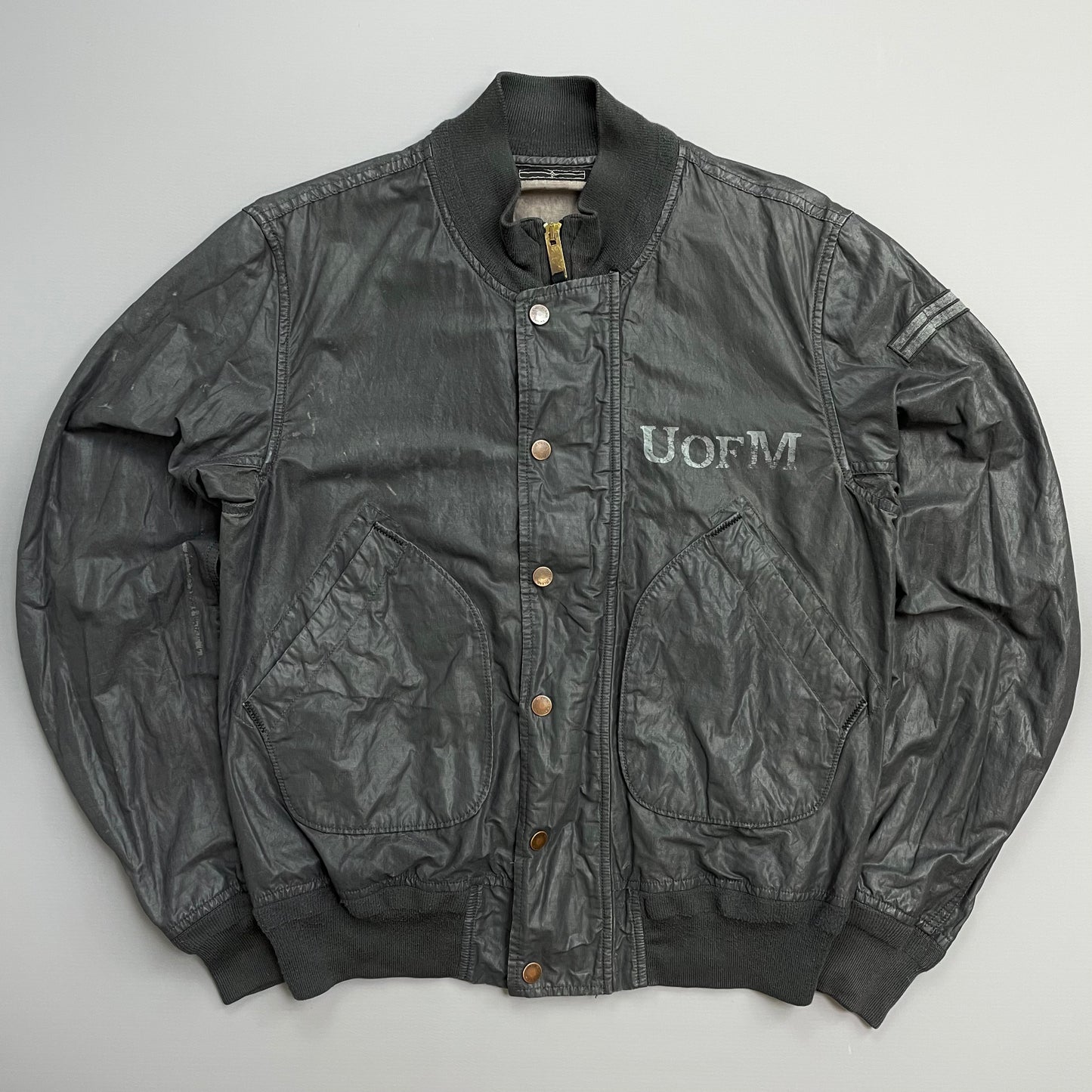 Stone Island Denims Grey SS08 Metal & Nylon Bomber Jacket