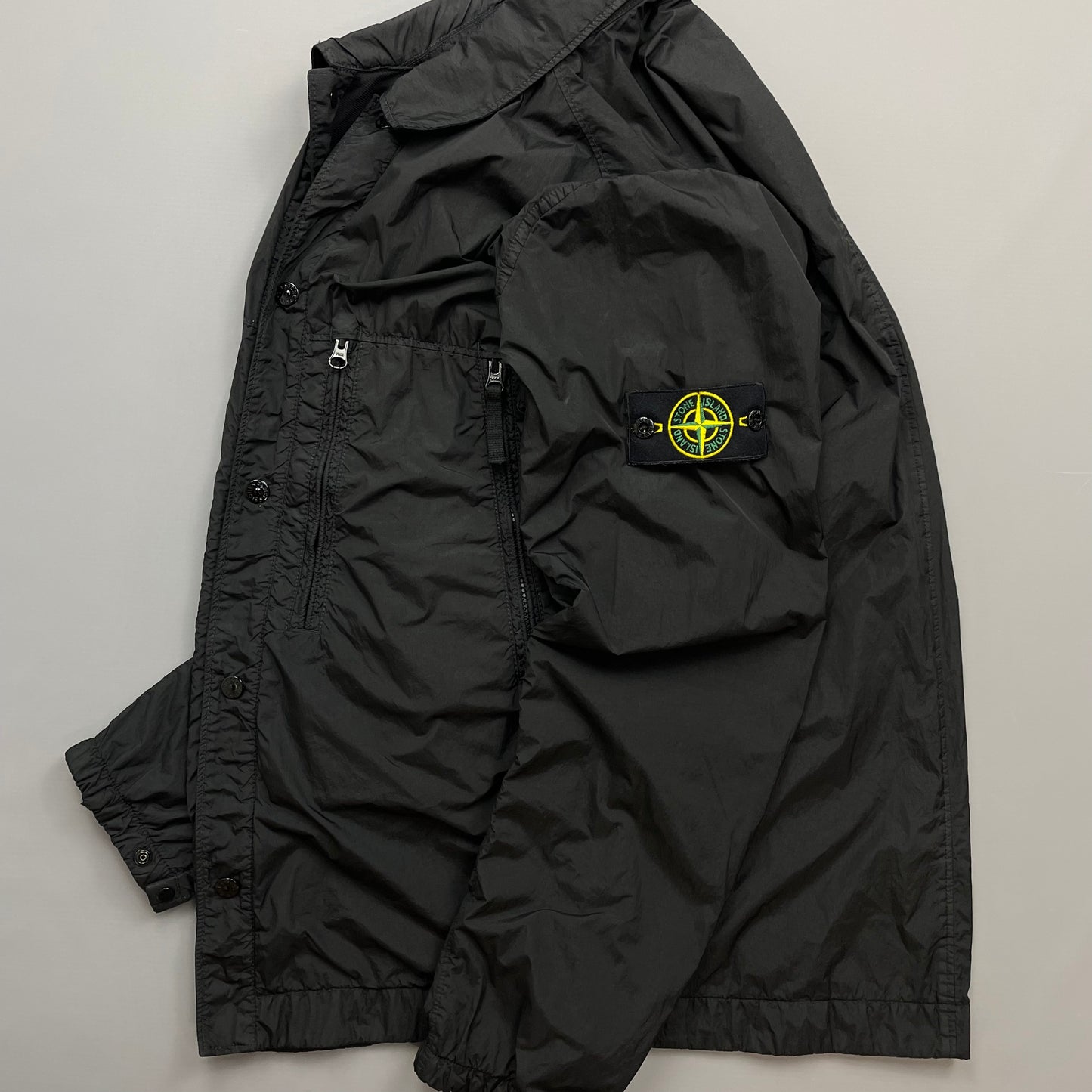 Stone Island Black AW19 Crinkle Reps Lined Overshirt Jacket