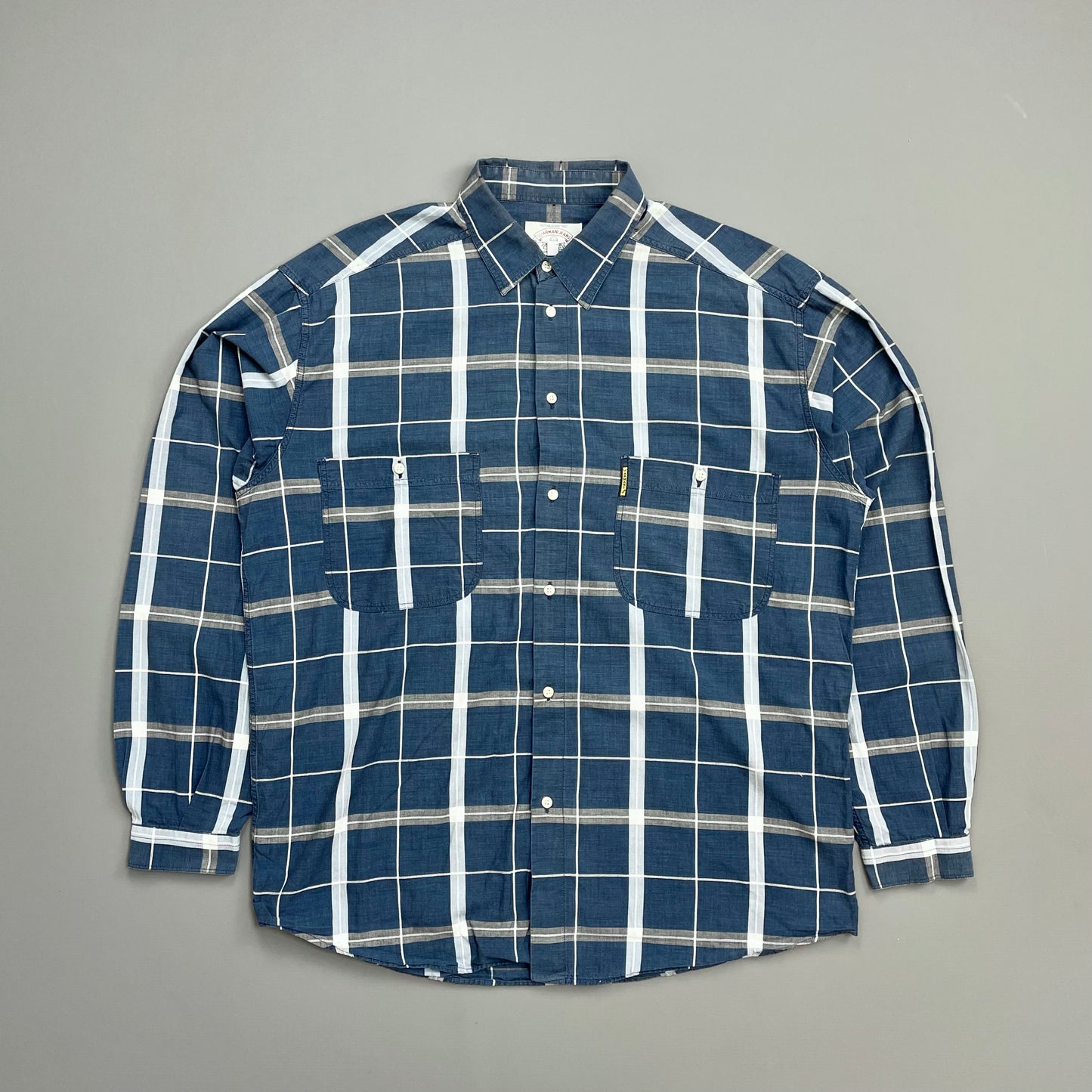 Armani Jeans Navy & Blue 90s Check Pocket Shirt