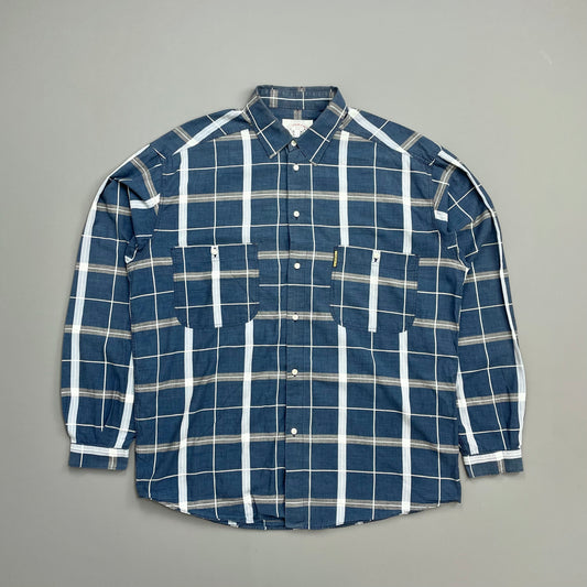 Armani Jeans Navy & Blue 90s Check Pocket Shirt