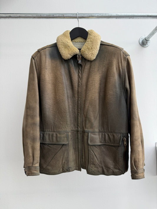 1980s Emporio Armani Leather Shearling Jacket