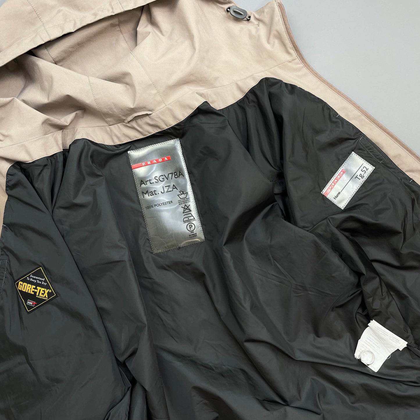 Prada Sport Light Brown 00s Technical Multi-Pocket Goretex Hooded Parka Jacket