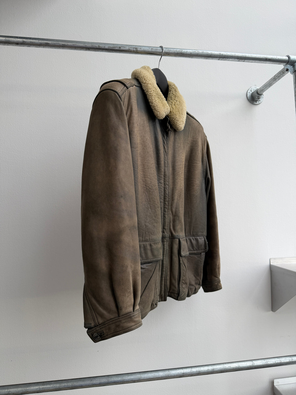 1980s Emporio Armani Leather Shearling Jacket