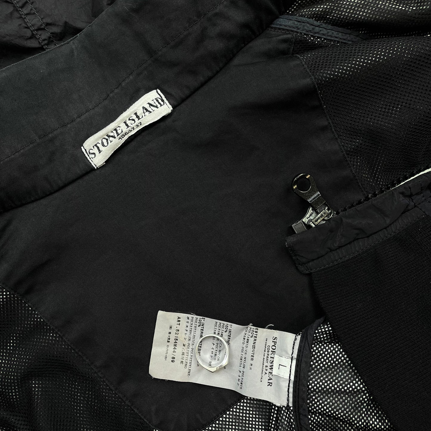Stone Island Navy SS10 Nylon Metal Concealed Hood Bomber Jacket