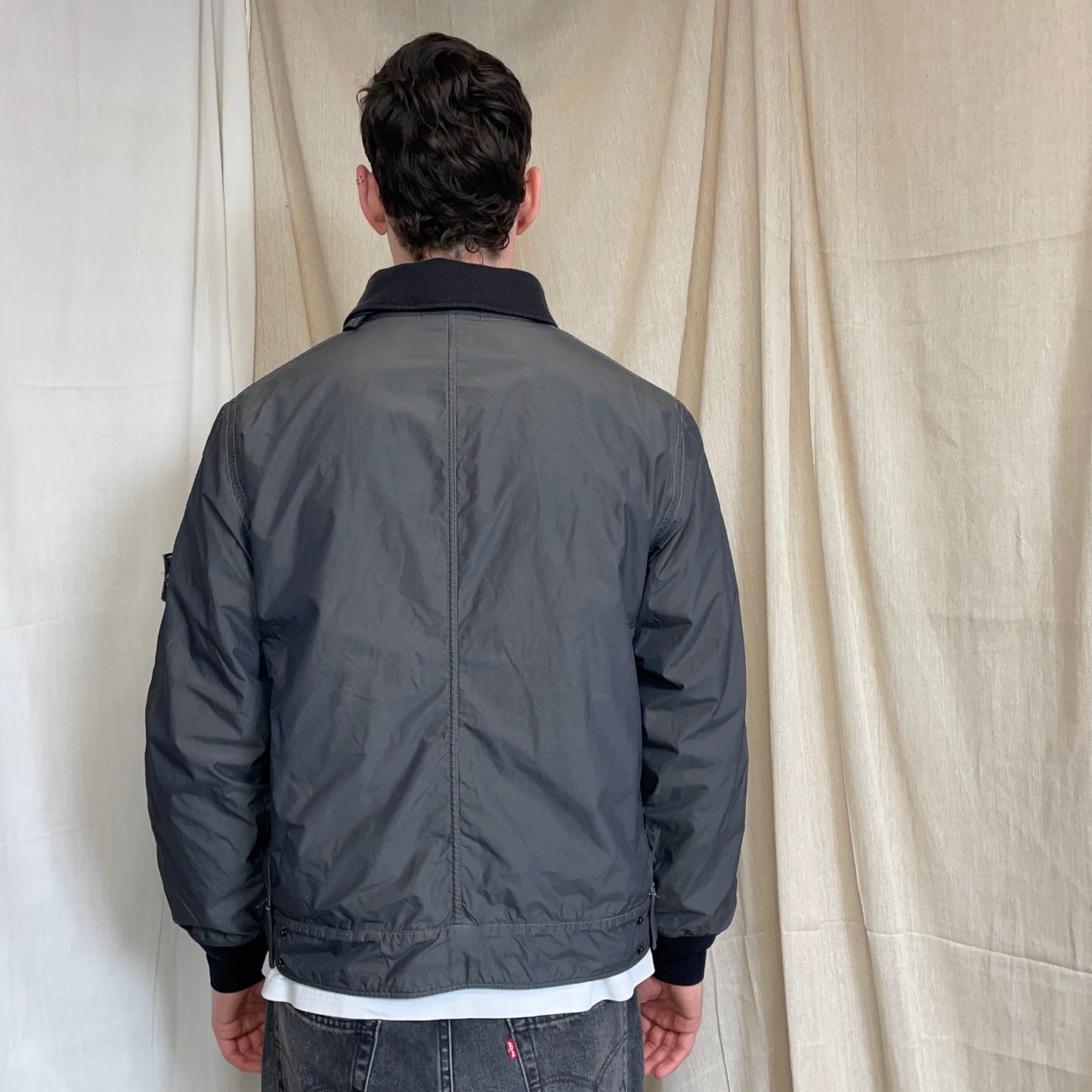 Stone Island Grey AW06 Coated Nylon-Cotton Lined Bomber Jacket