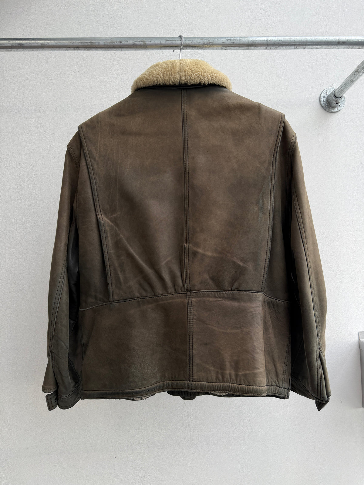 1980s Emporio Armani Leather Shearling Jacket