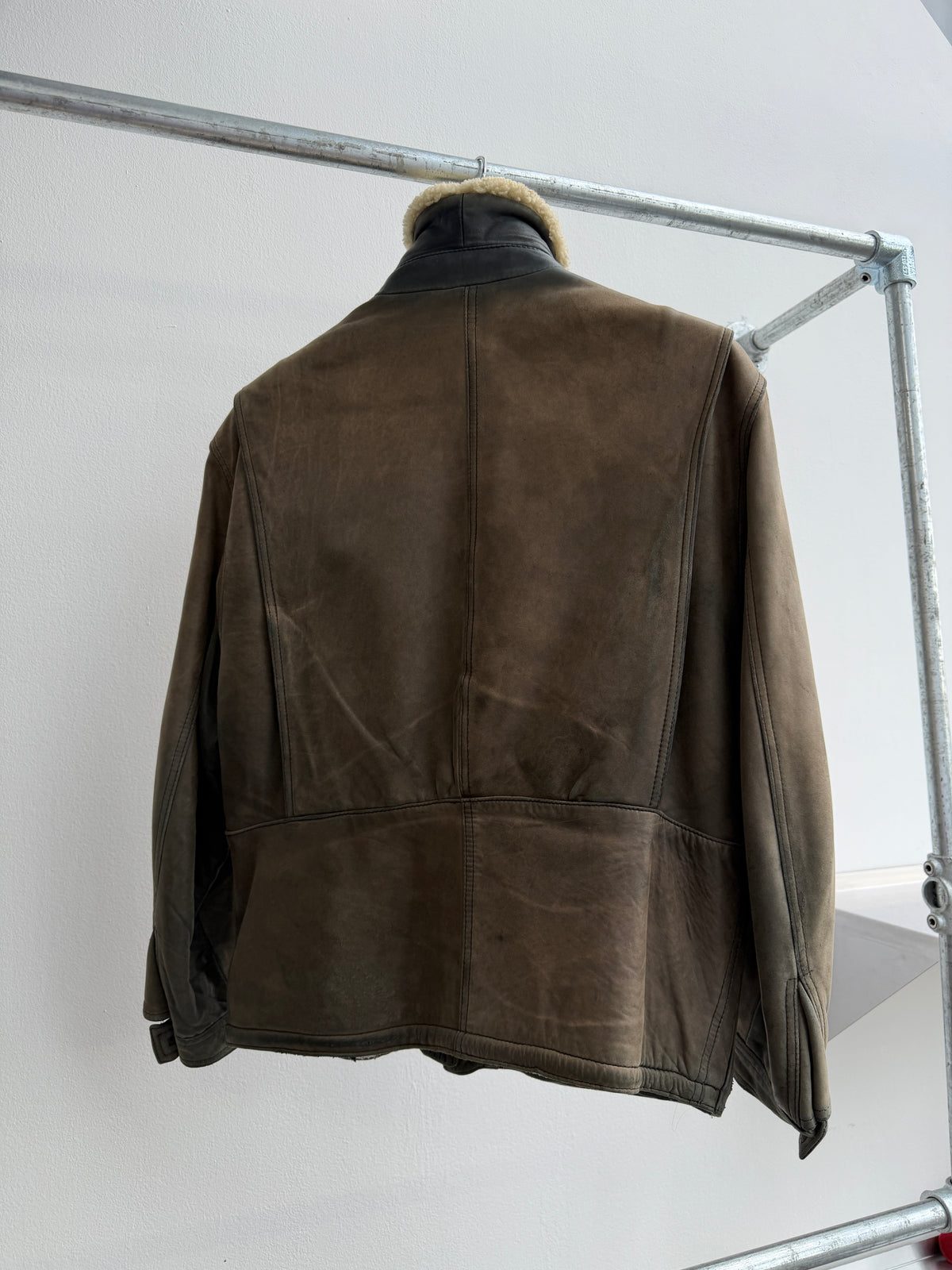 1980s Emporio Armani Leather Shearling Jacket